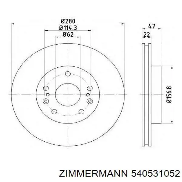 Гальмівні диски передні 540531052 Zimmermann