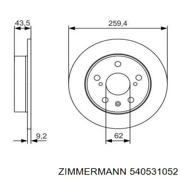 Купити 540531052 Zimmermann Ротор гальмівний