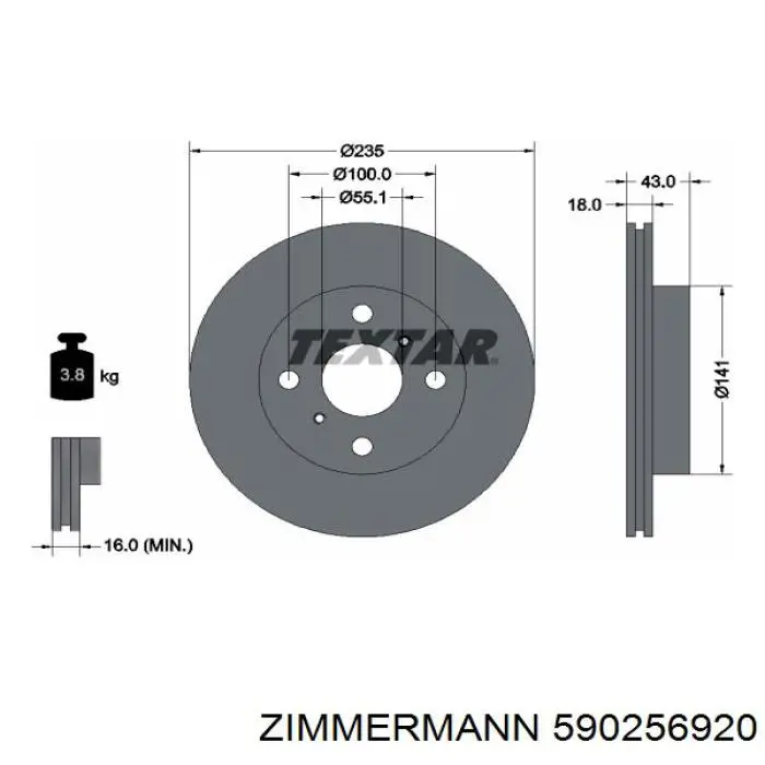 Купити 590256920 Zimmermann Ротор гальмівний
