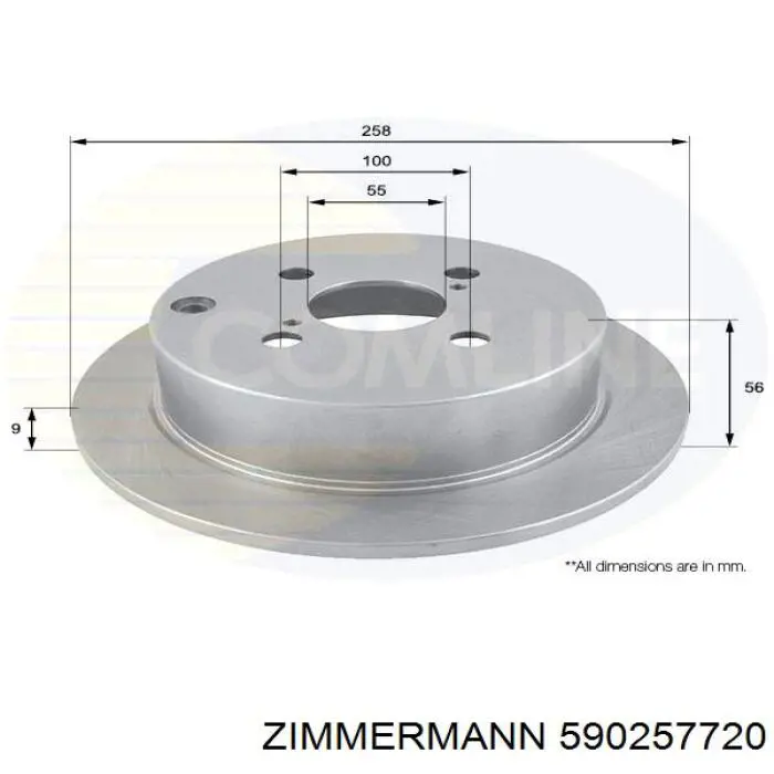 Задні дискові гальма Zimmermann 590257720 ціна, від 24.30 USD