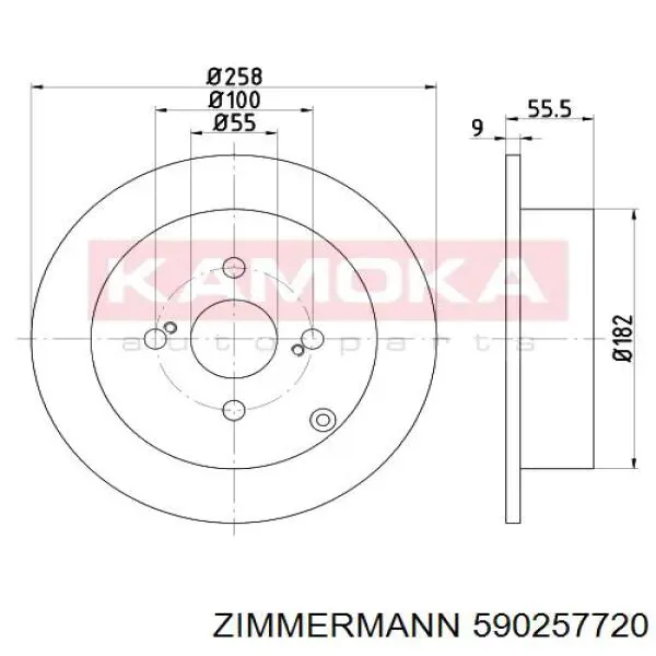 Купити 590257720 Zimmermann Диск заднього гальма