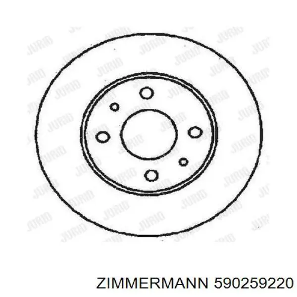 Диск переднього гальма Zimmermann 590259220 ціна, від 42.75 USD