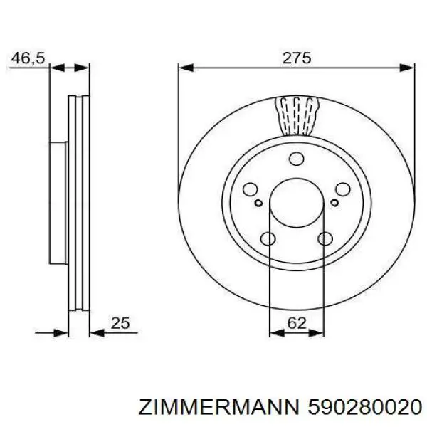 Купити 590280020 Zimmermann Ротор гальмівний