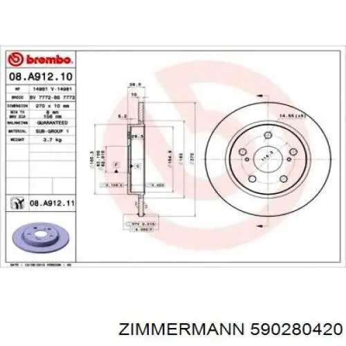 Гальмівні диски 590280420 Zimmermann