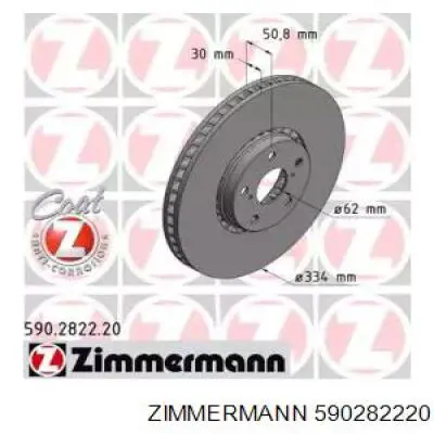 Диск гальмівний передній Zimmermann 590282220