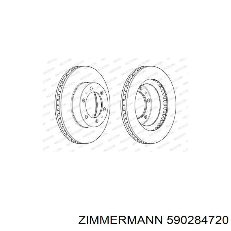 Диск переднього гальма Zimmermann 590284720 ціна, від 52.71 USD