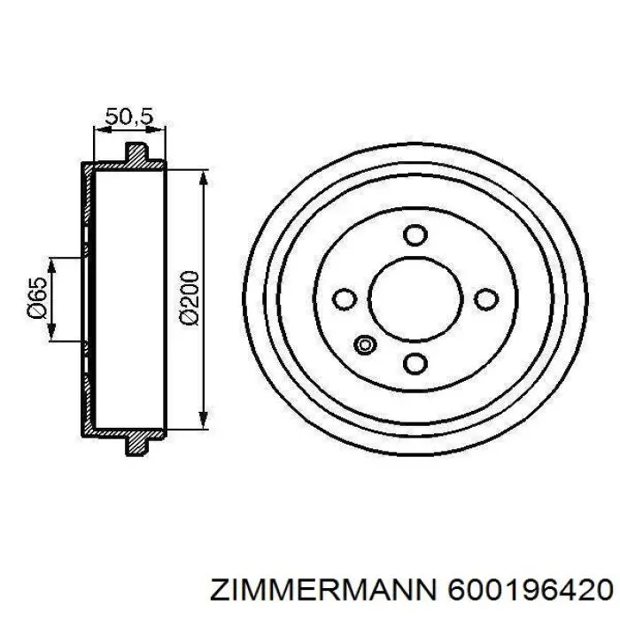 Барабан гальмівний задній 600196420 Zimmermann