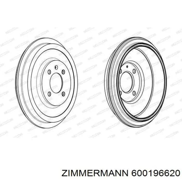 Купити 600196620 Zimmermann Барабан гальмівний задній