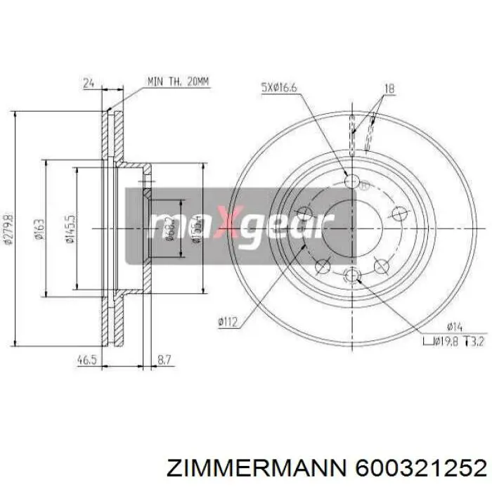 Купити 600321252 Zimmermann Ротор гальмівний
