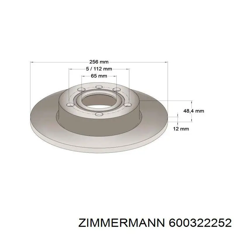 Купити 600322252 Zimmermann Диск заднього гальма
