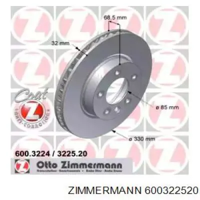 Купити 600322520 Zimmermann Ротор гальмівний