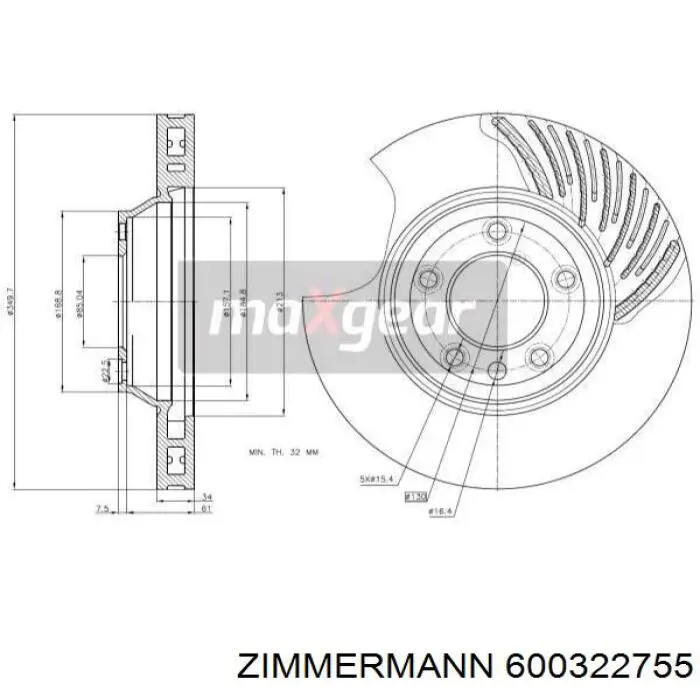 Гальмівні диски передні 600322755 Zimmermann