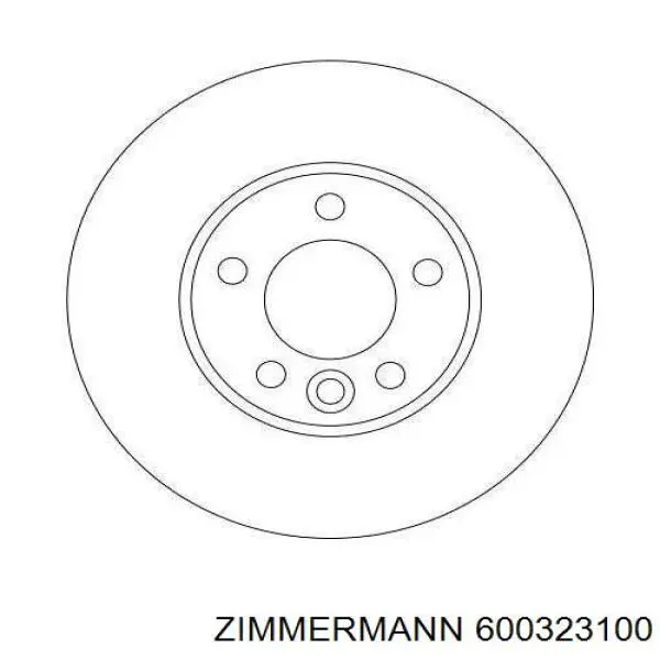 Диск гальмівний передній Zimmermann 600323100