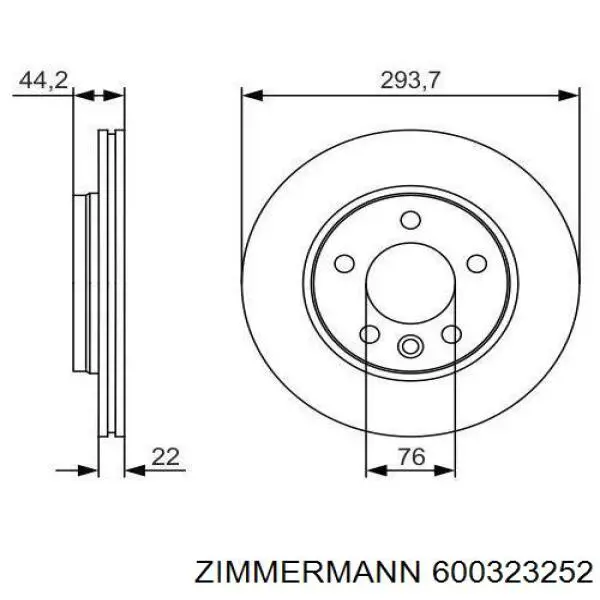 Задні дискові гальма Zimmermann 600323252 ціна, від 66.53 USD