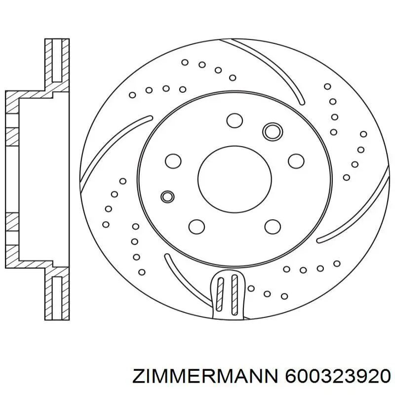 Купити 600323920 Zimmermann Диск заднього гальма