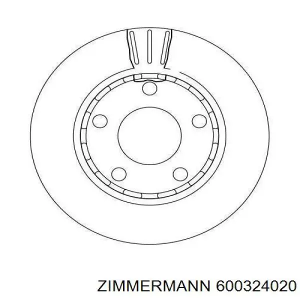 Купити 600324020 Zimmermann Диск заднього гальма