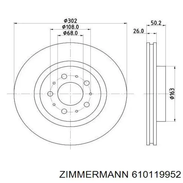 610119952 Zimmermann Гальмо дискове переднє