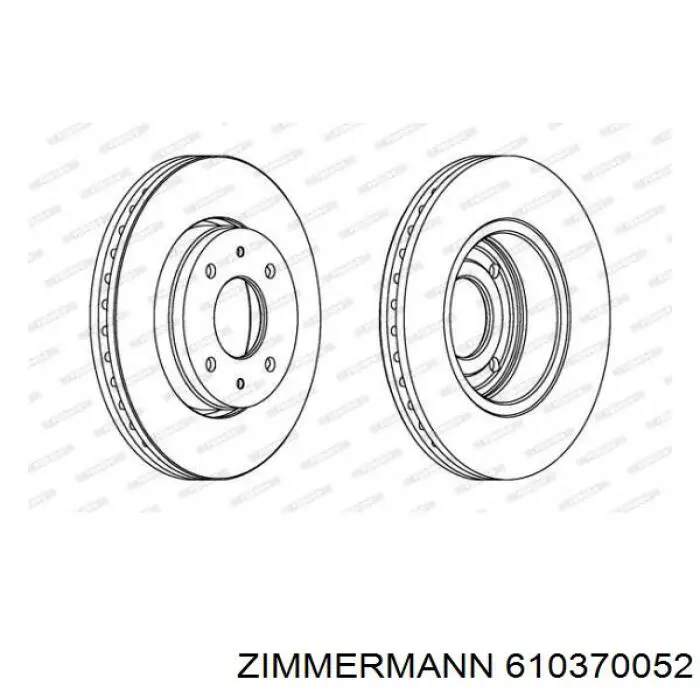 Диск гальмівний передній Zimmermann 610370052