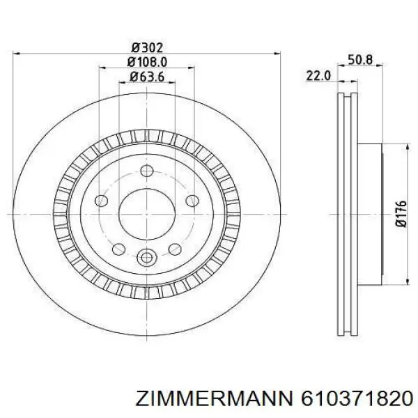 Задні дискові гальма Zimmermann 610371820 ціна, від 60.52 USD