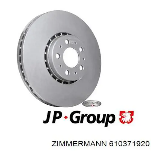 Диск переднього гальма Zimmermann 610371920 ціна, від 78.75 USD