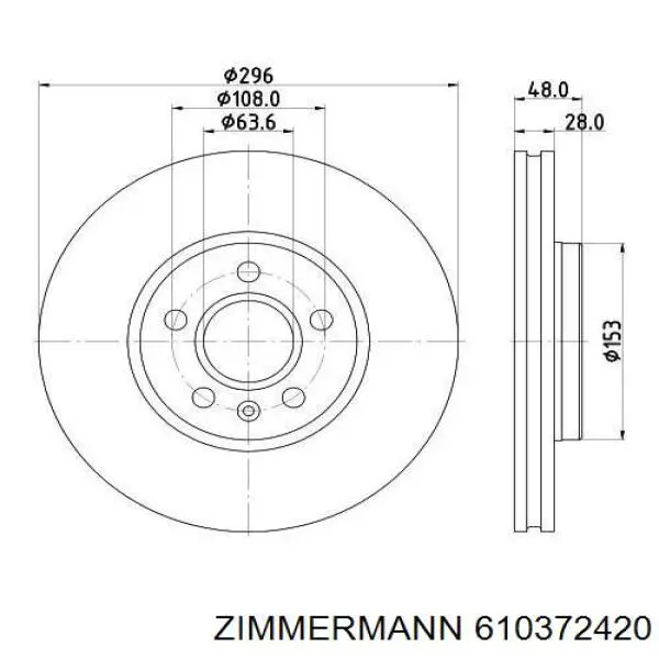Купити 610372420 Zimmermann Ротор гальмівний