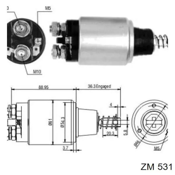 Купити ZM531 ZM Втягуюче реле стартера