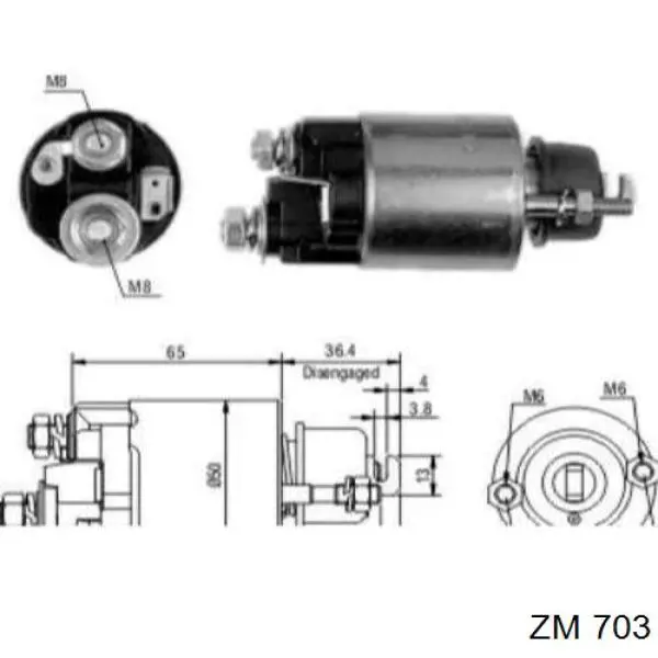 Купити ZM706 ZM Втягуюче реле стартера