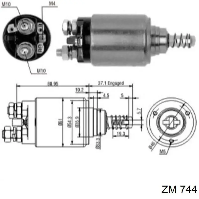 Втягуюче реле стартера SNLS277 Unipoint