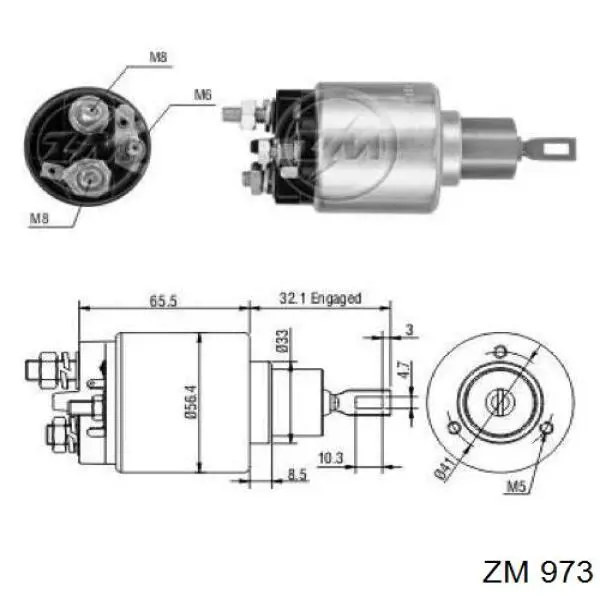 Втягуюче реле стартера AME0344 Magneti Marelli