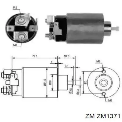 Купити ZM1371 ZM Втягуюче реле стартера