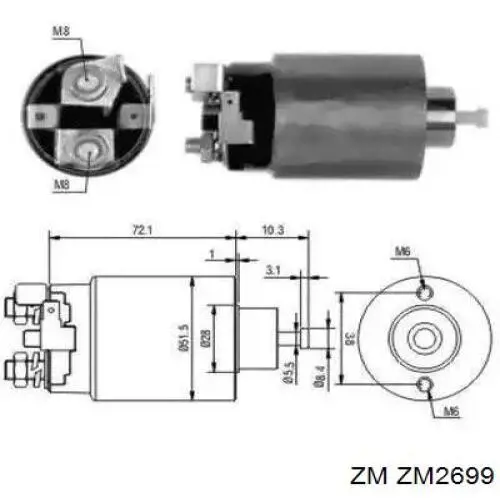 72310977 Profit Тягове реле стартера