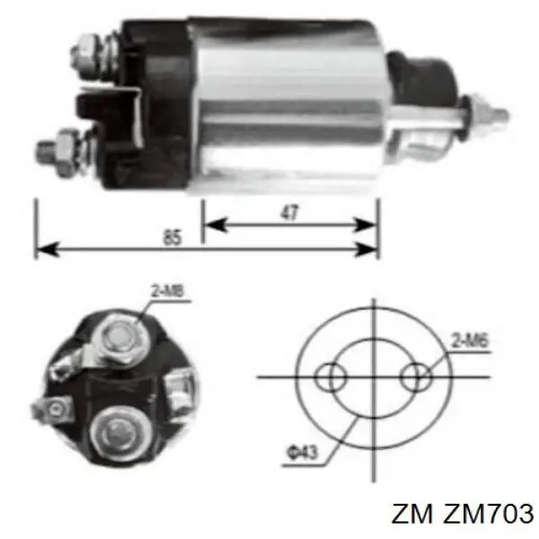 Купити ZM703 ZM Втягуюче реле стартера