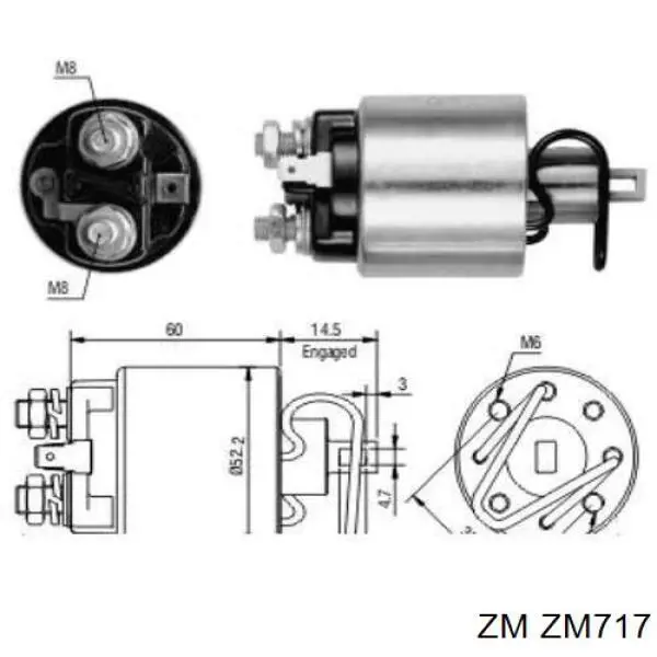 Купити ZM717 ZM Втягуюче реле стартера