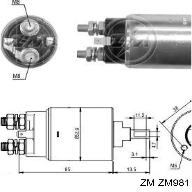 Купити ZM981 ZM Втягуюче реле стартера