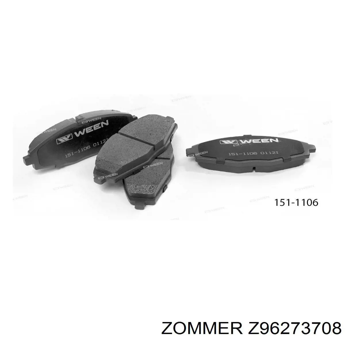 Z96273708 Zommer колодки гальмівні передні, дискові