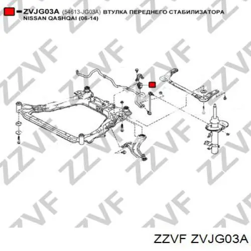 Розрізна втулка стабілізатора ZVJG03A ZZVF
