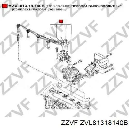 ZVL81318140B Zzvf дріт високовольтні, комплект