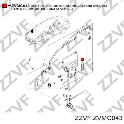 Насос-двигун омивача фар ZVMC043 ZZVF