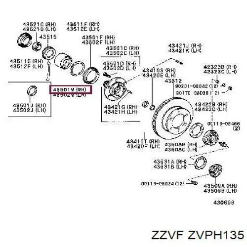 Підшипник маточини Zzvf ZVPH135
