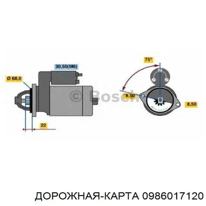 Стартер 0986017120 Дорожная Карта