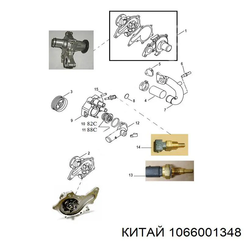 Термодатчик охолоджуючої рідини Fitshi FT164588LG ціна, від 3.65 USD