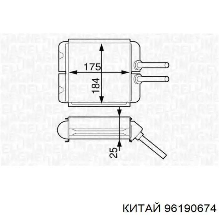 Радіатор пічки (обігрівача) 96190674 China