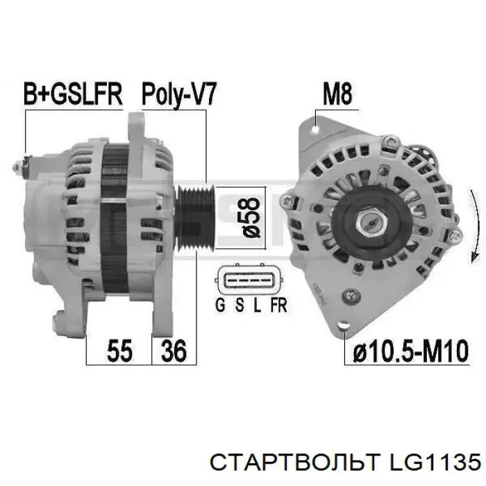 LG1135 STARTVOLT Авто генератор