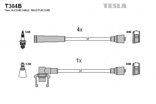 Дроти запалювання Tesla T304B ціна, від 12.70 USD