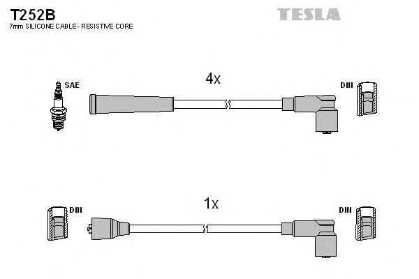 Дріт високовольтний, комплект T252B Tesla