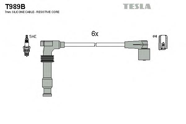 Дріт високовольтні, комплект T989B Tesla