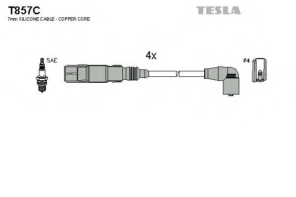 T857C Tesla дріт високовольтні, комплект