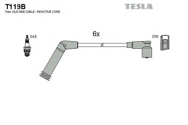 Дріт високовольтний, комплект T119B Tesla