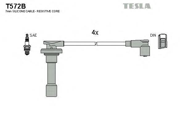 Дріт високовольтний, комплект T572B Tesla