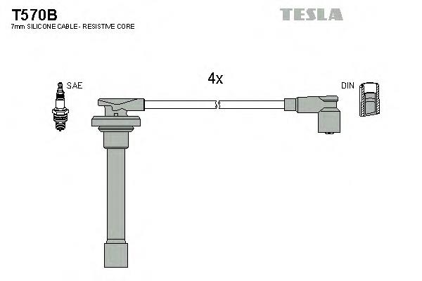 T570B Tesla дріт високовольтні, комплект